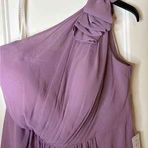 Lilac One-Shoulder mother of the bride Dress